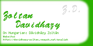 zoltan davidhazy business card